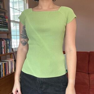 Vintage Green Knit Blouse
